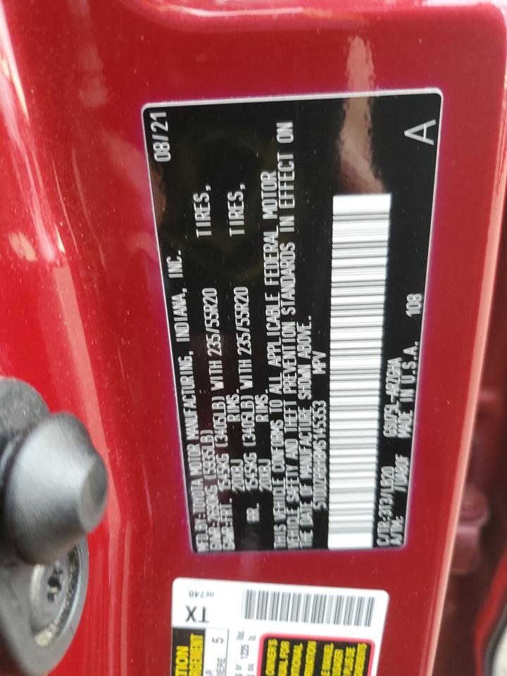 2021 Toyota Highlander VIN 5TDDZRBH8MS145353 Copart auction photo, front end damage thumbnail 14