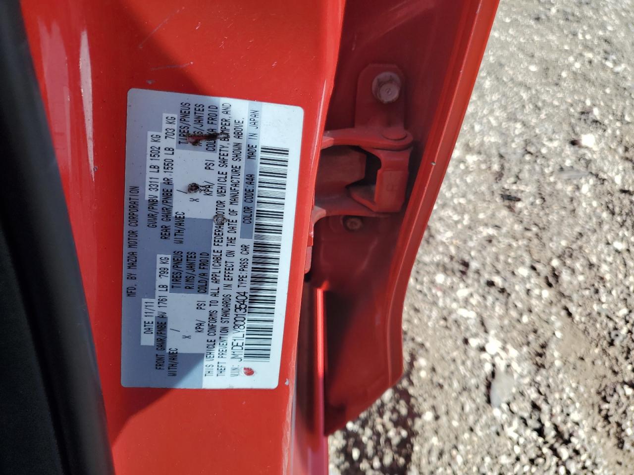 2012 Mazda 2 VIN JM1DE1LY8C0135404 Copart auction photo, all over damage thumbnail 12