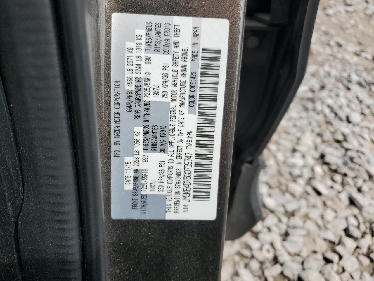 2016 Mazda CX-5 VIN JM3KE4DY6G0739747 Copart auction photo, rear end / front end damage thumbnail 13