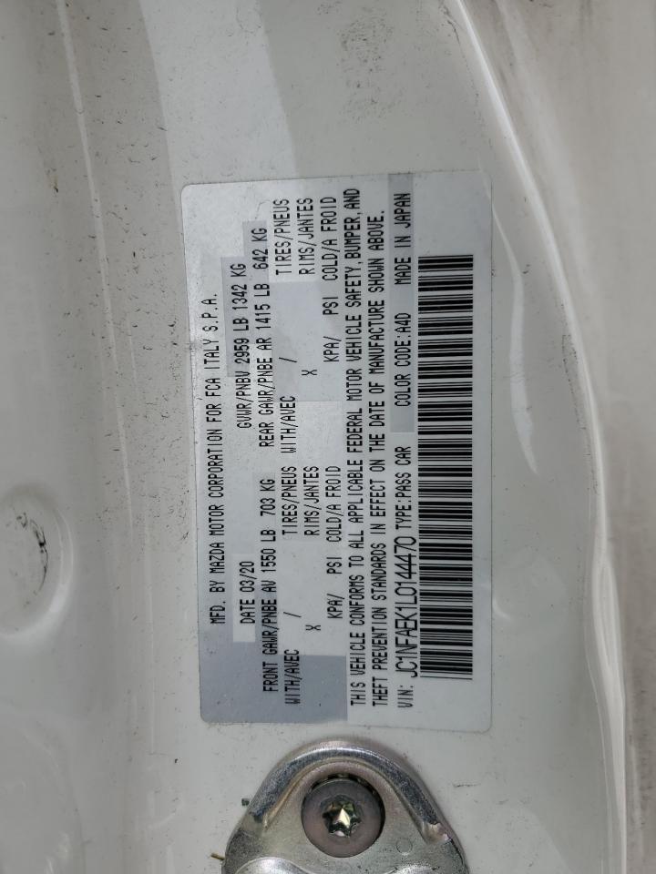 2020 Fiat 124 Spider VIN JC1NFAEK1L0144470 Copart auction photo, side / rear end damage thumbnail 15