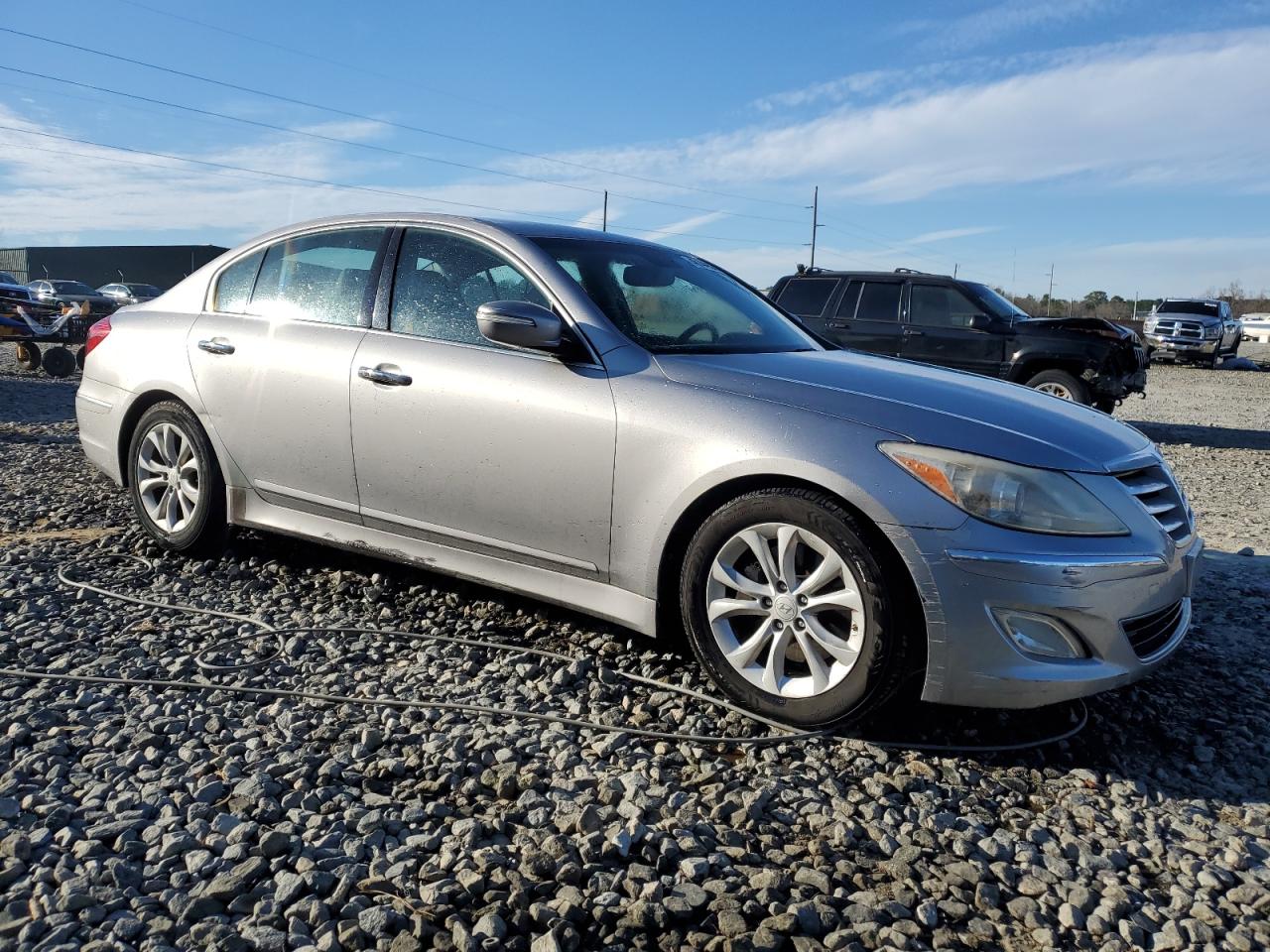 2013 Hyundai Genesis VIN KMHGC4DDXDU209606 Copart auction photo, all over damage thumbnail 4