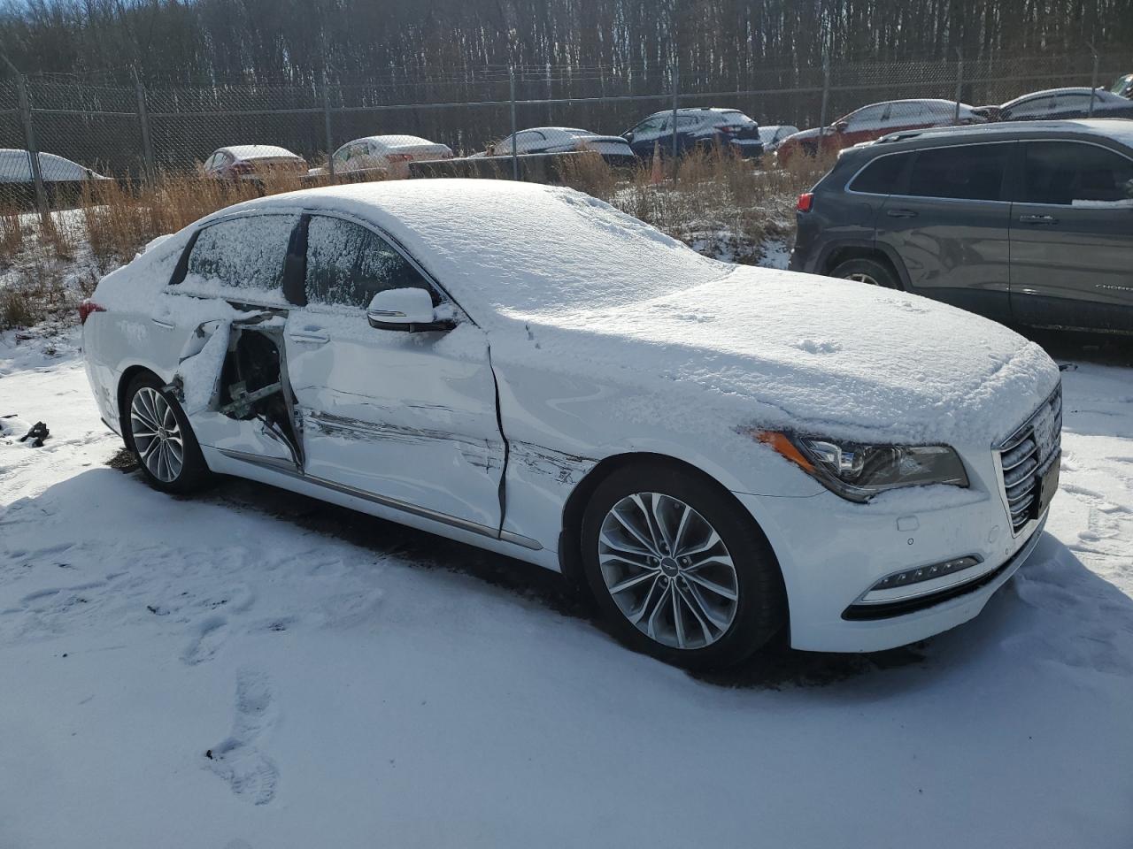 2017 Genesis G80 VIN KMHGN4JE8HU211464 Copart auction photo, side / front end damage thumbnail 4