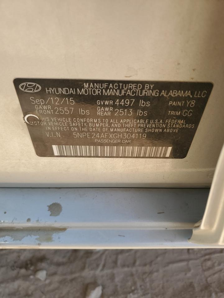 2016 Hyundai Sonata VIN 5NPE24AFXGH304119 Copart auction photo, all over damage thumbnail 12