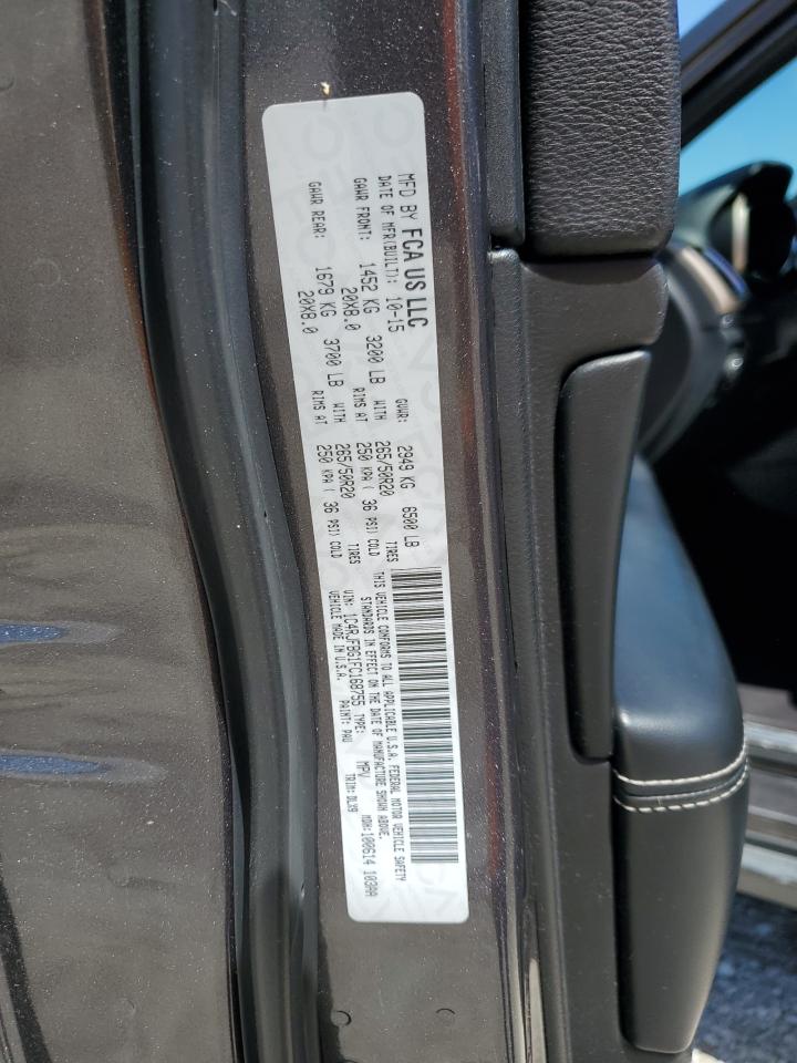 2015 Jeep Grand Cherokee VIN 1C4RJFBG1FC168755 Copart auction photo, front end / minor dent/scratches damage thumbnail 13