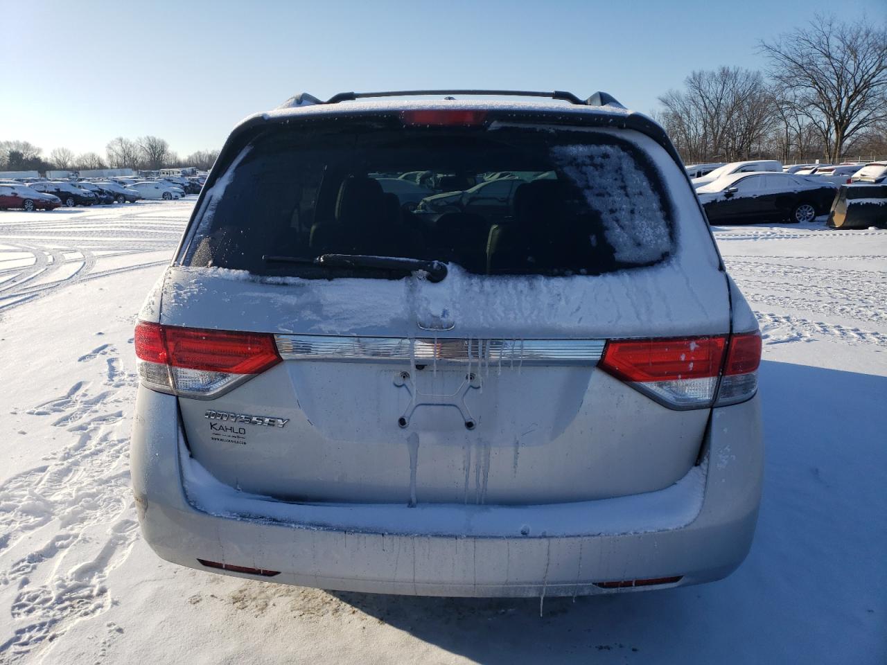 2015 Honda Odyssey VIN 5FNRL5H66FB048813 Copart auction photo, front end / side damage thumbnail 6
