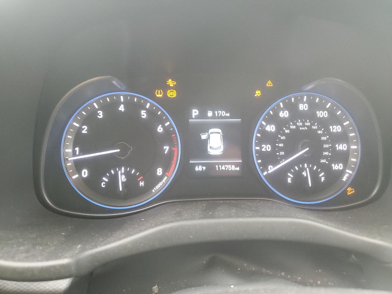 2019 Hyundai Kona VIN KM8K12AA5KU343063 Copart auction photo, side / front end damage thumbnail 9