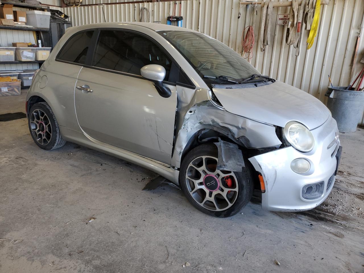 2012 Fiat 500 VIN 3C3CFFBR7CT110100 Copart auction photo, front end / hail damage thumbnail 4