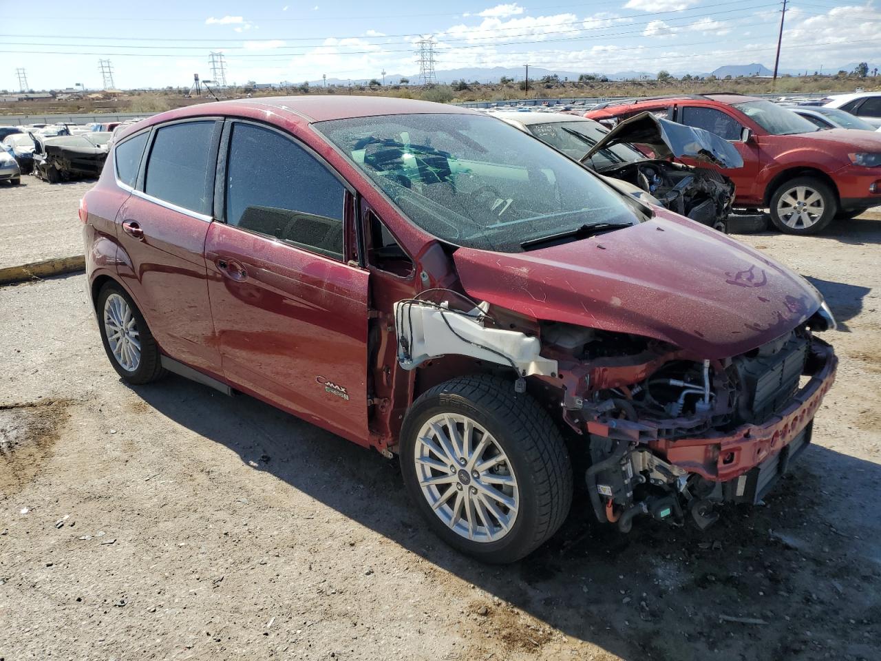 2013 Ford C-MAX VIN 1FADP5CU8DL549674 Copart auction photo, undercarriage / front end damage thumbnail 4