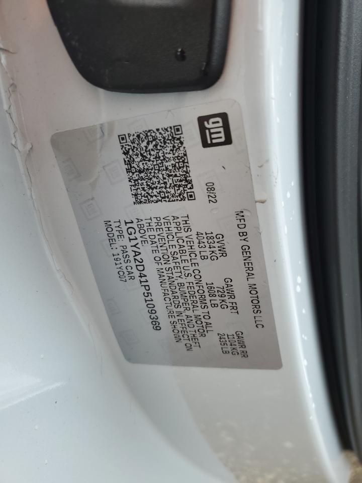 2023 Chevrolet Corvette VIN 1G1YA2D41P5109369 Copart auction photo, side / undercarriage damage thumbnail 14