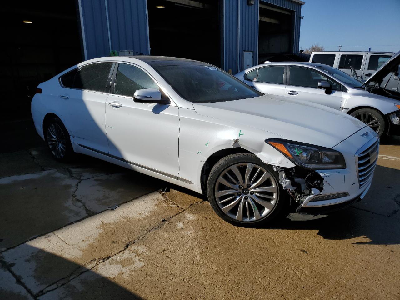 2017 Genesis G80 VIN KMHGN4JF9HU173414 Copart auction photo, front end / minor dent/scratches damage thumbnail 4