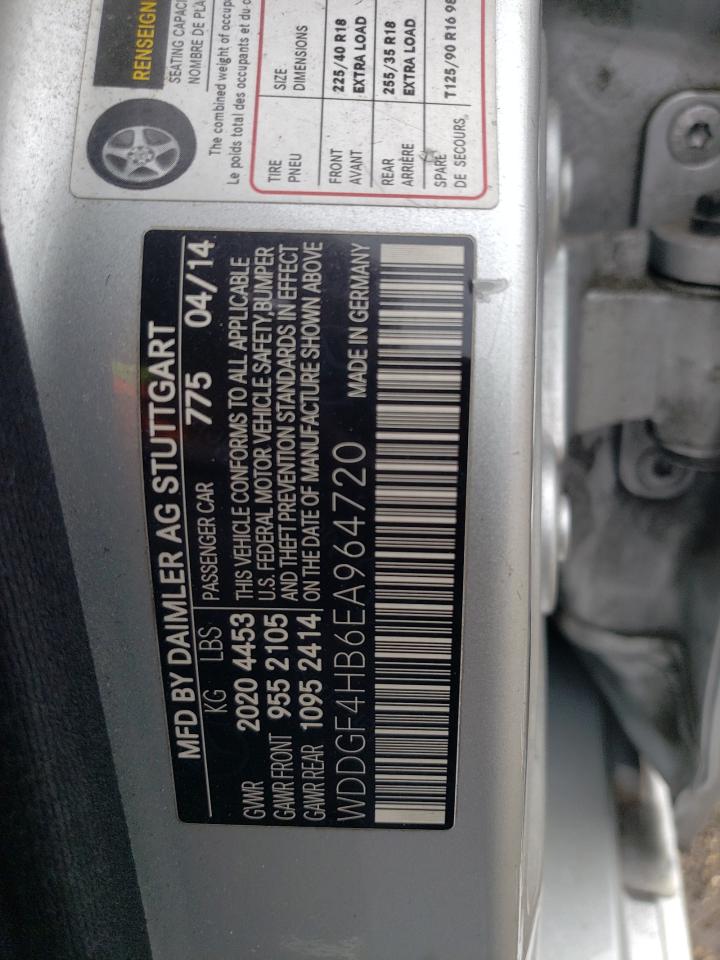 2014 Mercedes-Benz C-klasse VIN WDDGF4HB6EA964720 Copart auction photo, side damage thumbnail 14
