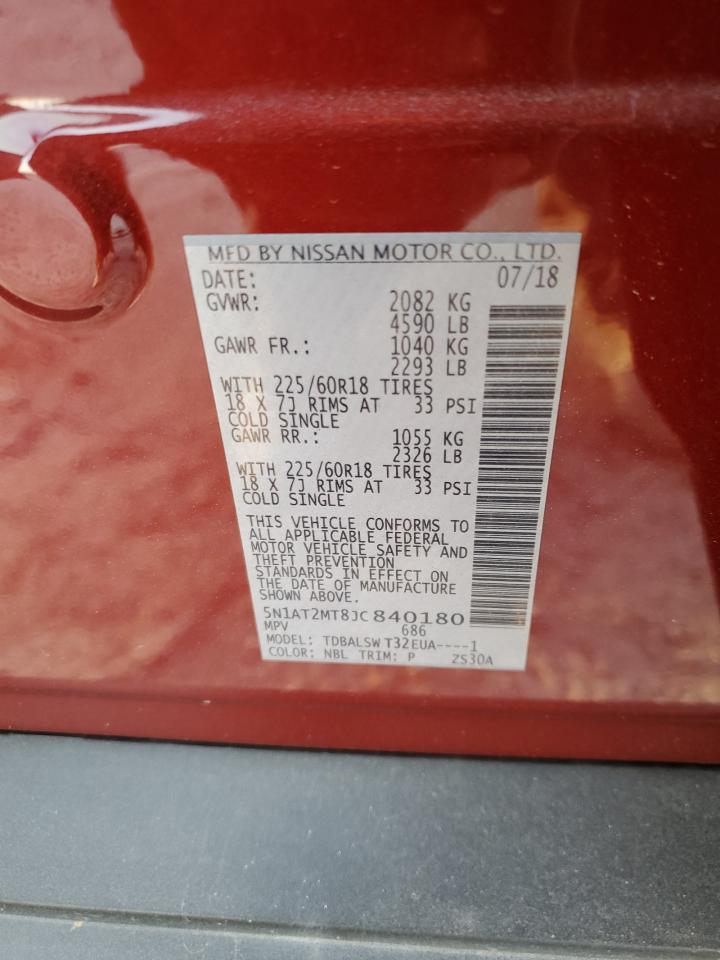2018 Nissan Rogue VIN 5N1AT2MT8JC840180 Copart auction photo, front end damage thumbnail 15