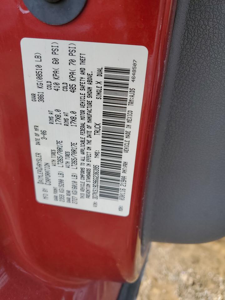 2006 Dodge RAM VIN 3D7KS19D96G236395 Copart auction photo, front end / rear end damage thumbnail 12