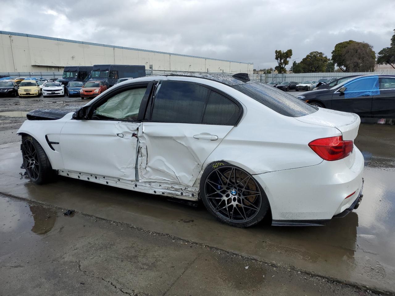 2018 BMW M3 VIN WBS8M9C59J5K99682 Copart auction photo, front end / side damage thumbnail 2