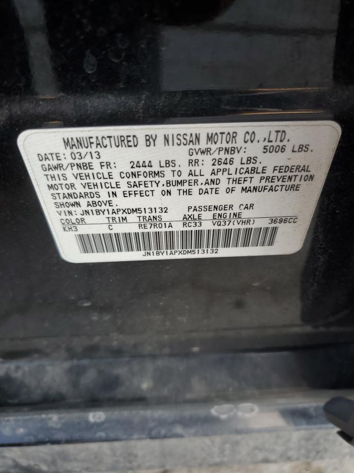 2013 Infiniti M VIN JN1BY1APXDM513132 Copart auction photo, side / rear end damage thumbnail 12