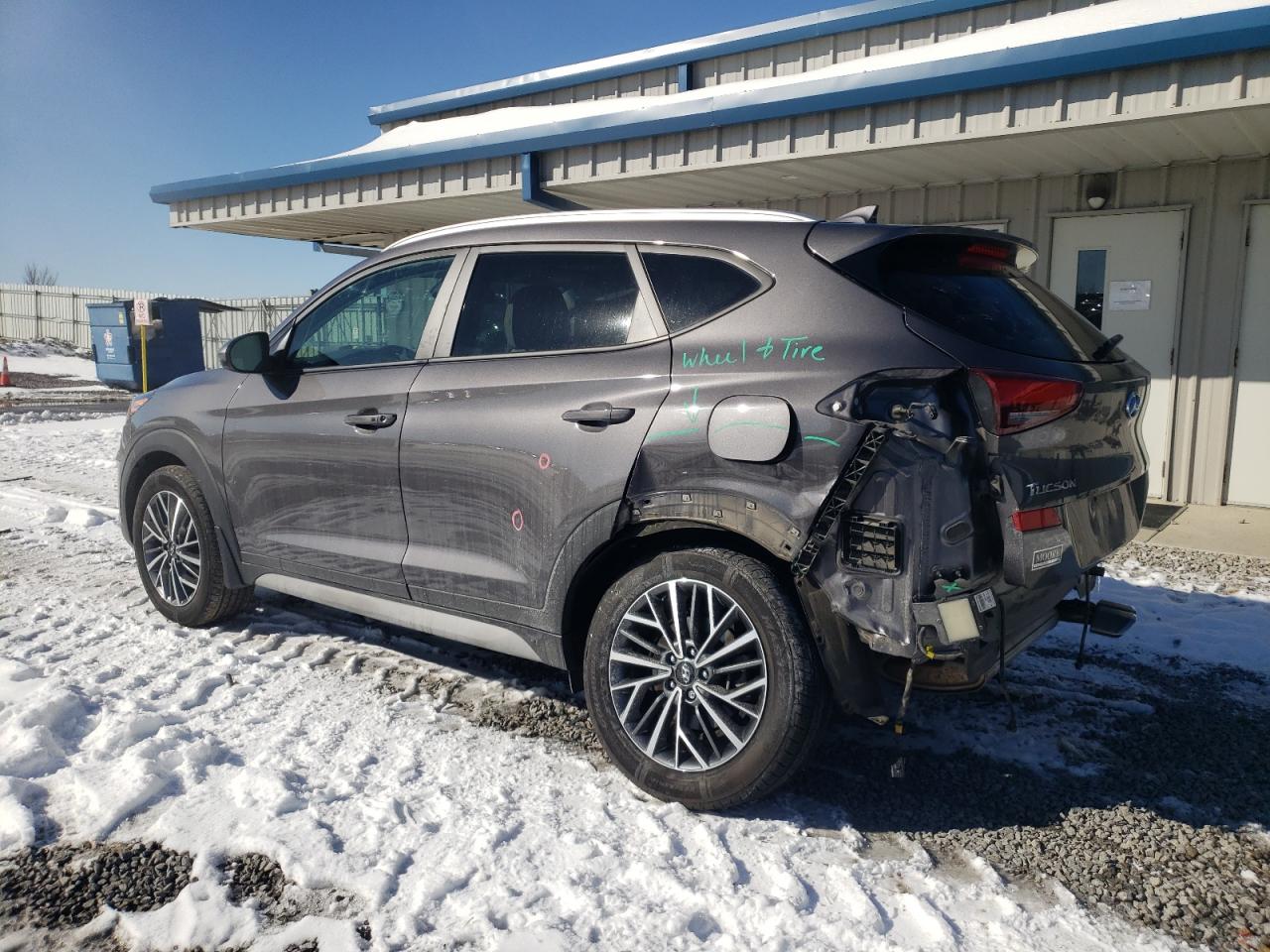 2021 Hyundai Tucson VIN KM8J33AL3MU329470 Copart auction photo, rear end / side damage thumbnail 2