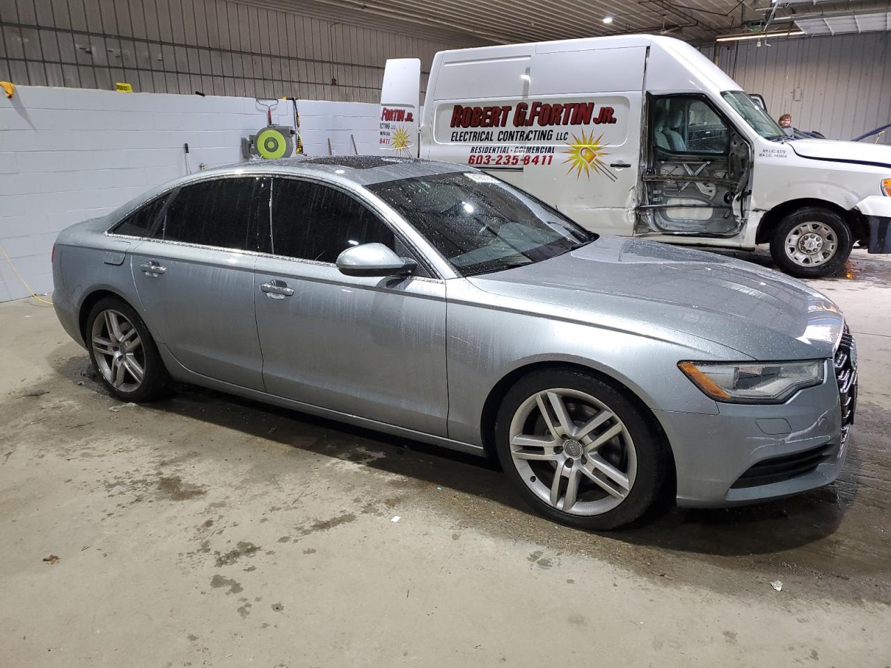 2015 Audi A6 VIN WAUGFAFC8FN035690 Copart auction photo, front end / side damage thumbnail 4