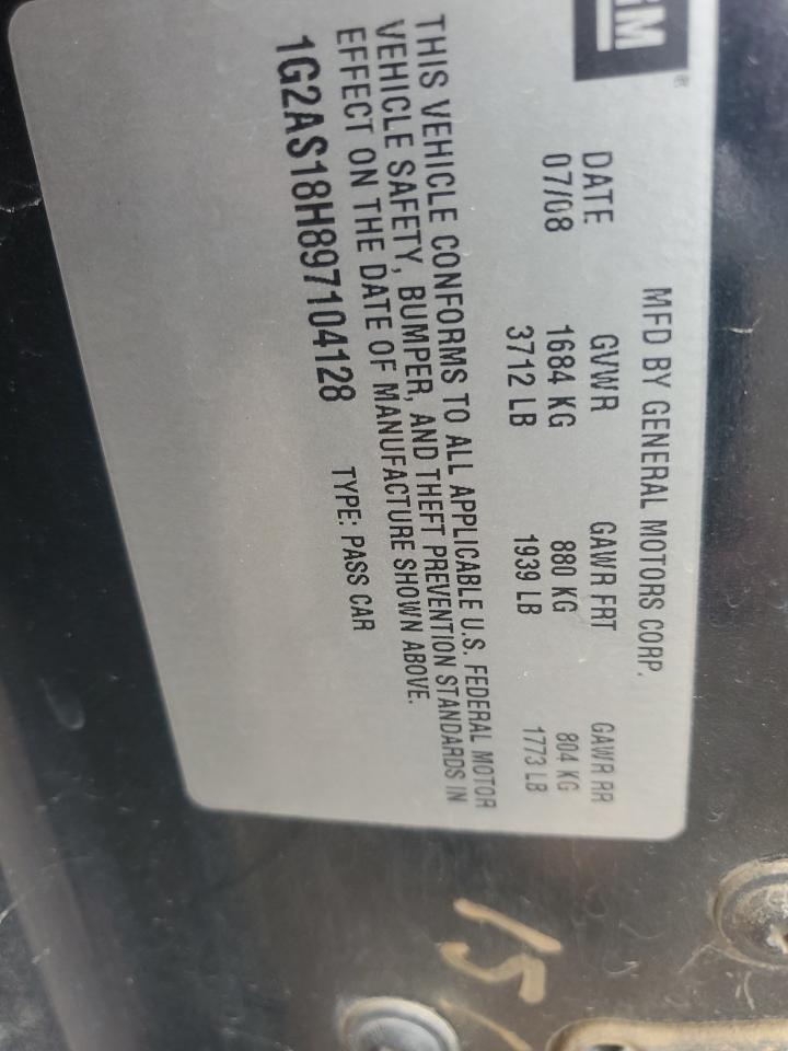 2009 Pontiac G5 VIN 1G2AS18H897104128 Copart auction photo, front end damage thumbnail 15