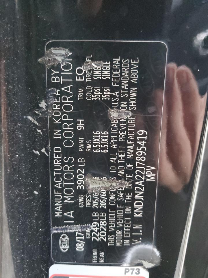 2018 KIA Soul VIN KNDJN2A22J7895419 Copart auction photo, front end damage thumbnail 12