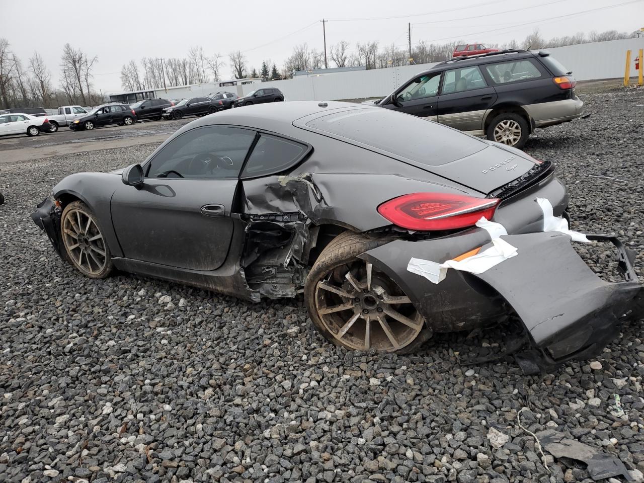 2014 Porsche Cayman VIN WP0AA2A81EK170848 Copart auction photo, all over / undercarriage damage thumbnail 2