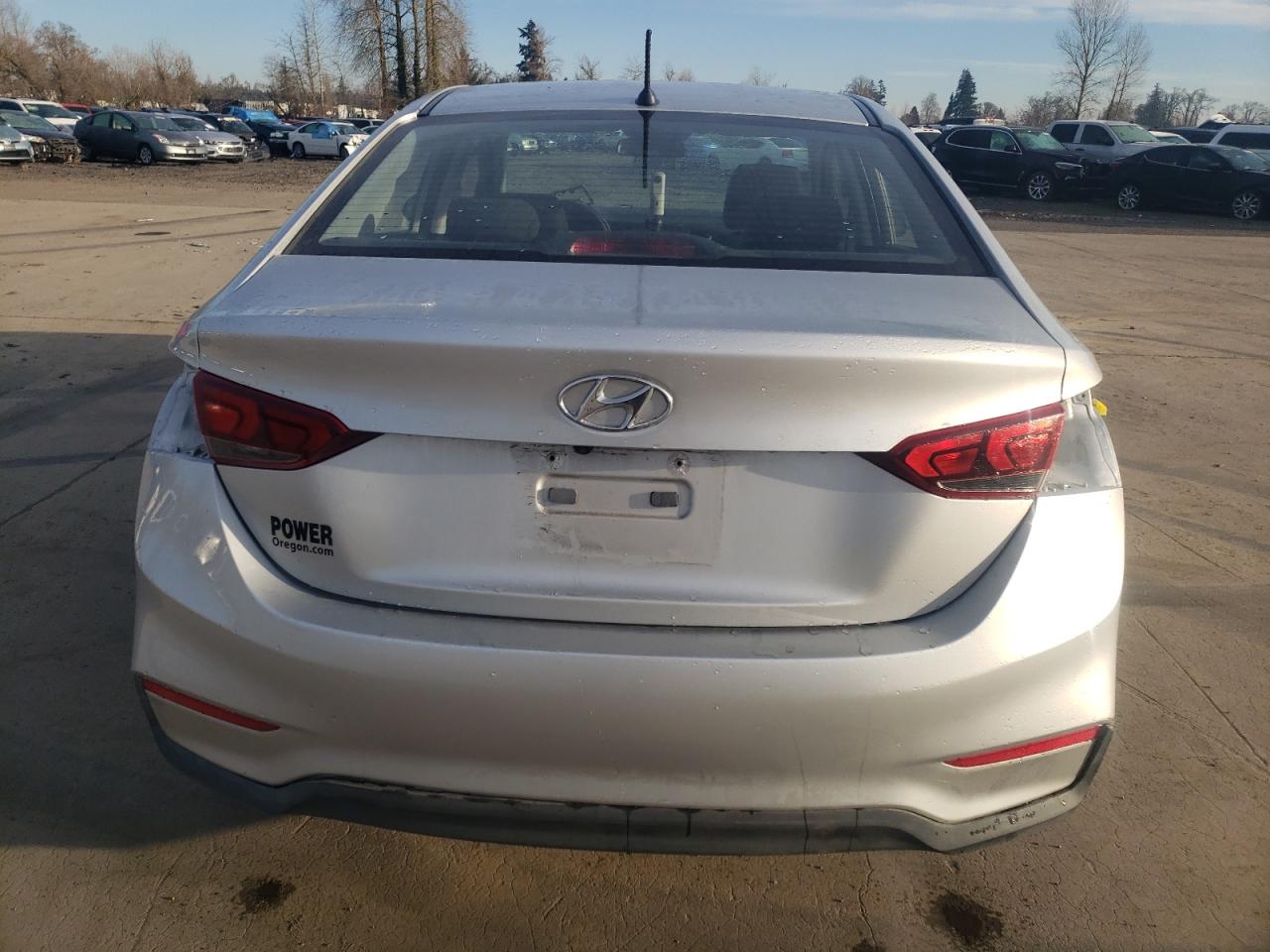 2019 Hyundai Accent VIN 3KPC24A33KE063580 Copart auction photo, rear end damage thumbnail 6