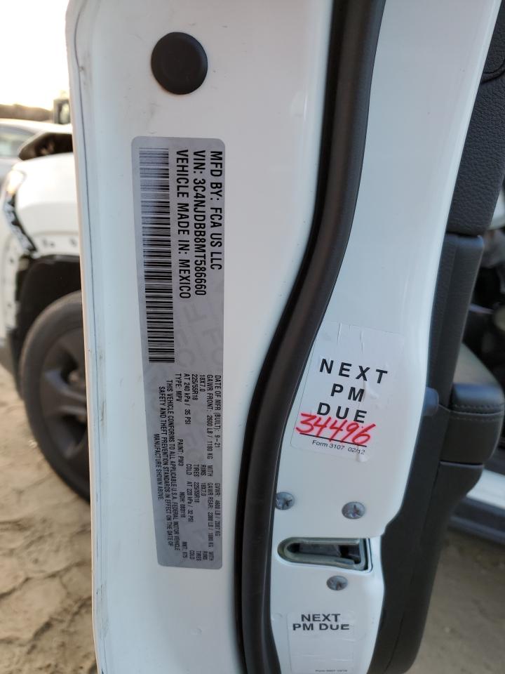 2021 Jeep Compass VIN 3C4NJDBB8MT586660 Copart auction photo, all over damage thumbnail 12