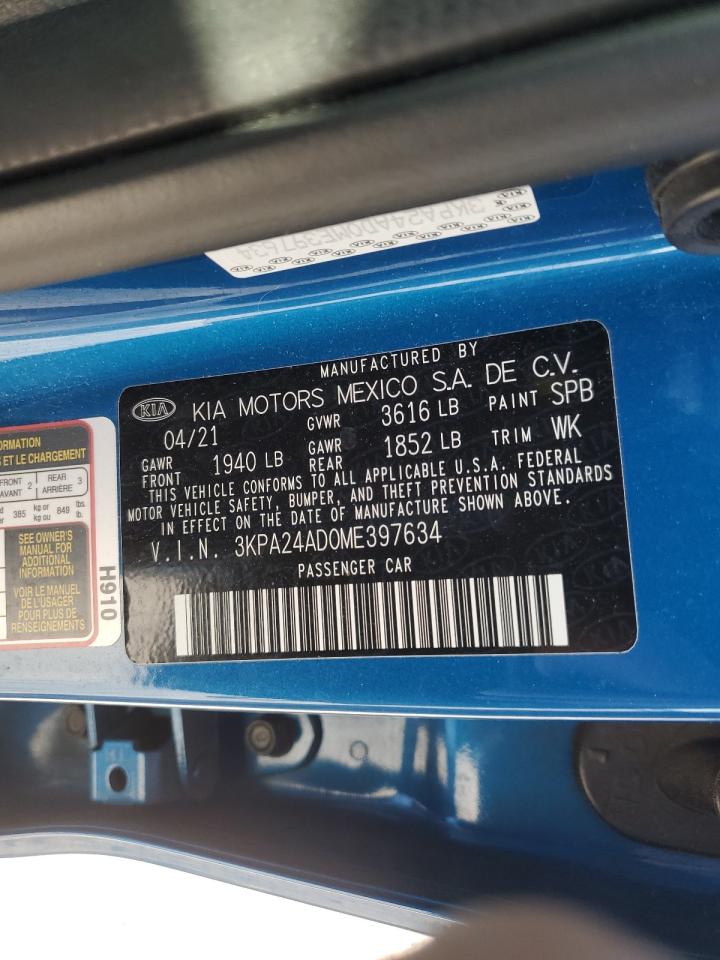 2021 KIA Rio VIN 3KPA24AD0ME397634 Copart auction photo, front end damage thumbnail 15