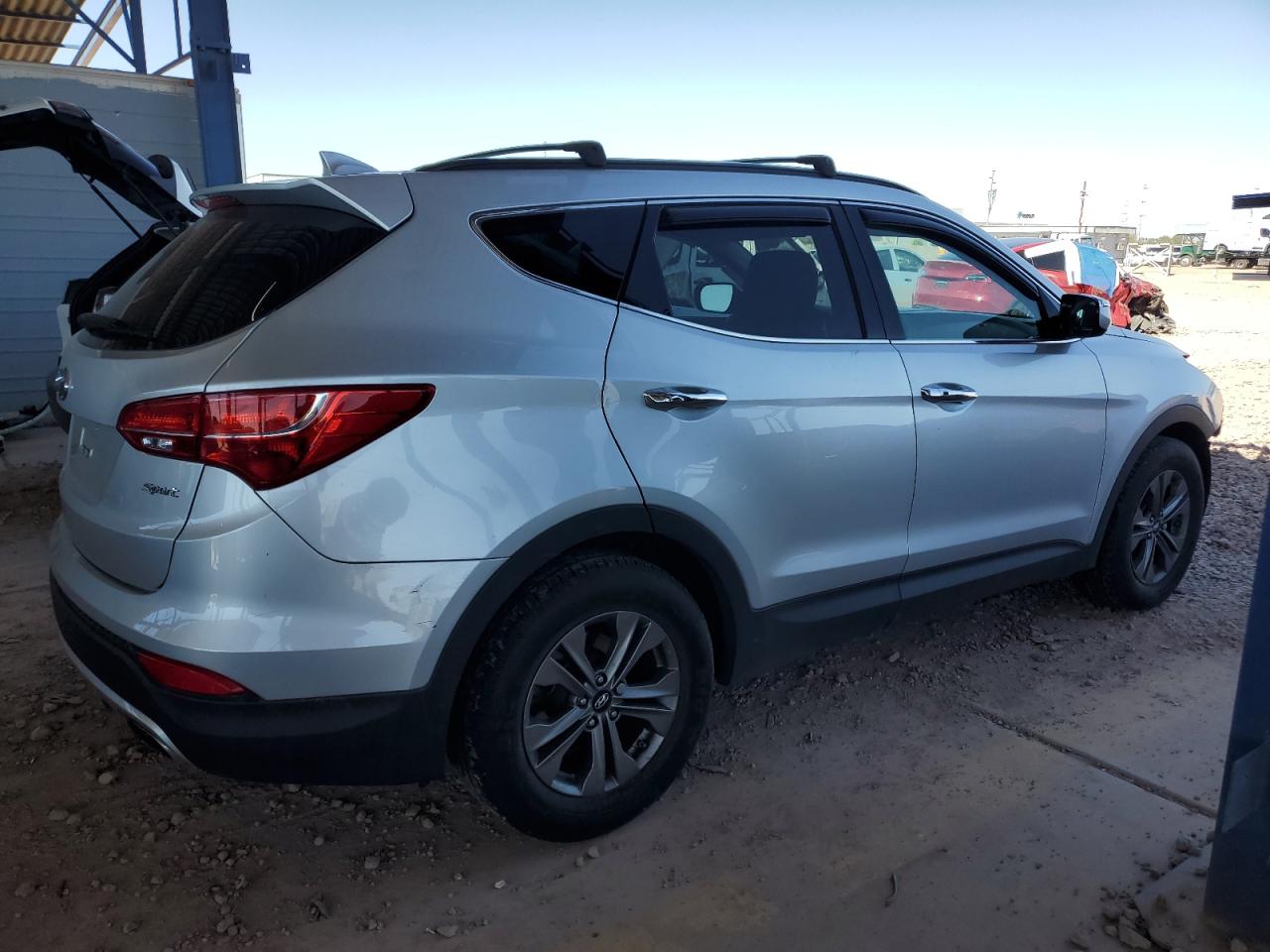 2015 Hyundai Santa Fe VIN 5XYZU3LB4FG266344 Copart auction photo, front end / side damage thumbnail 3