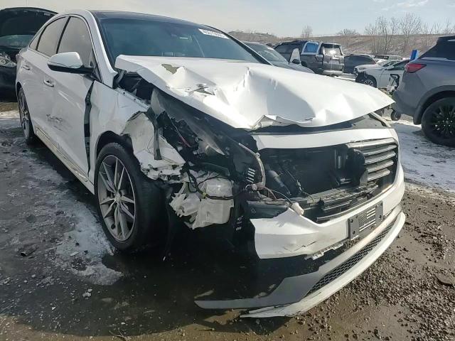 2015 Hyundai Sonata VIN 5NPE34AB4FH041831 Copart auction photo, front end / side damage thumbnail 13
