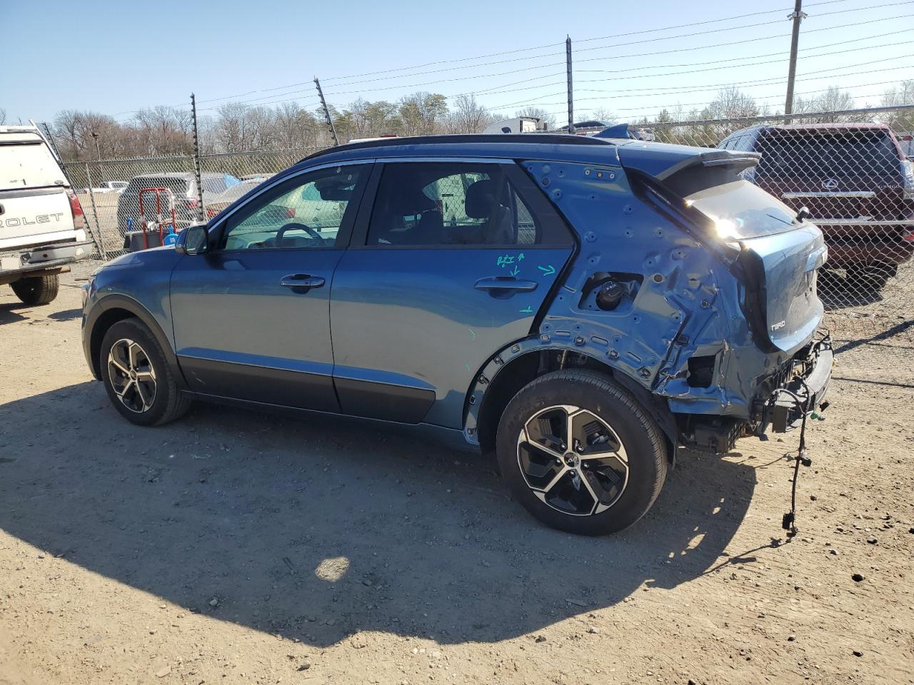 2024 KIA Niro VIN KNDCR3LE6R5163859 Copart auction photo, rear end / side damage thumbnail 2