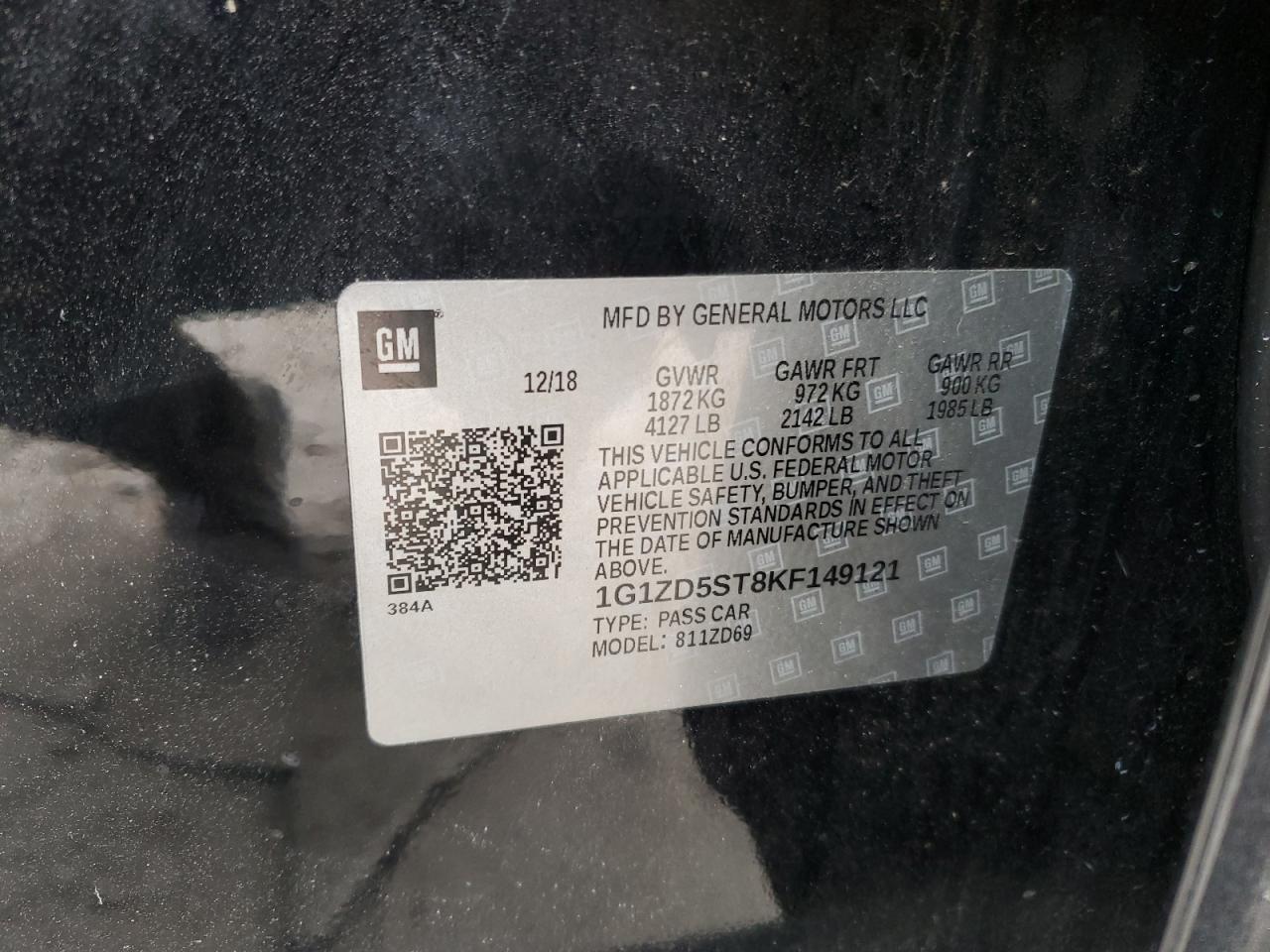2019 Chevrolet Malibu VIN 1G1ZD5ST8KF149121 Copart auction photo, front end damage thumbnail 14