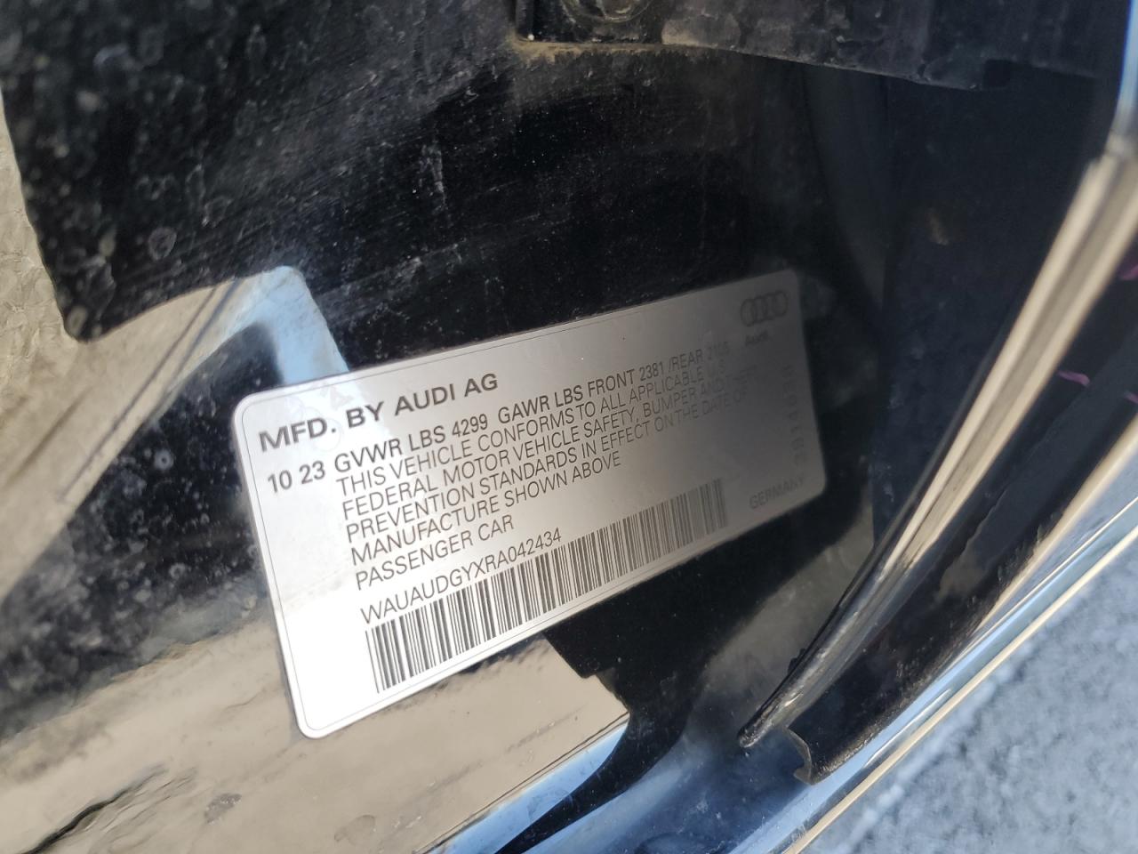 2024 Audi A3 VIN WAUAUDGYXRA042434 Copart auction photo, all over damage thumbnail 13