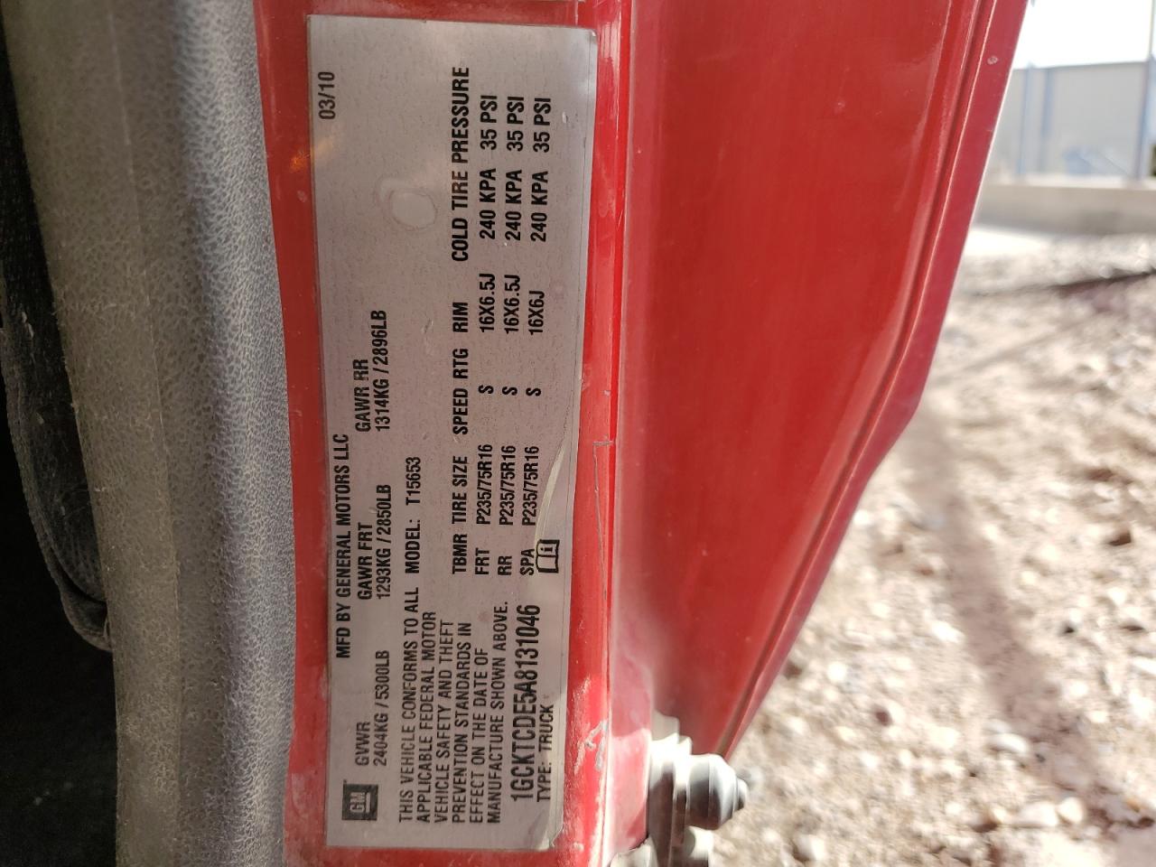 2010 Chevrolet Colorado VIN 1GCKTCDE5A8131046 Copart auction photo, front end damage thumbnail 13