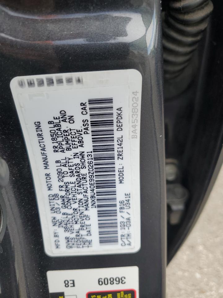 2009 Toyota Corolla VIN 1NXBU40E99Z026131 Copart auction photo, side / front end damage thumbnail 12