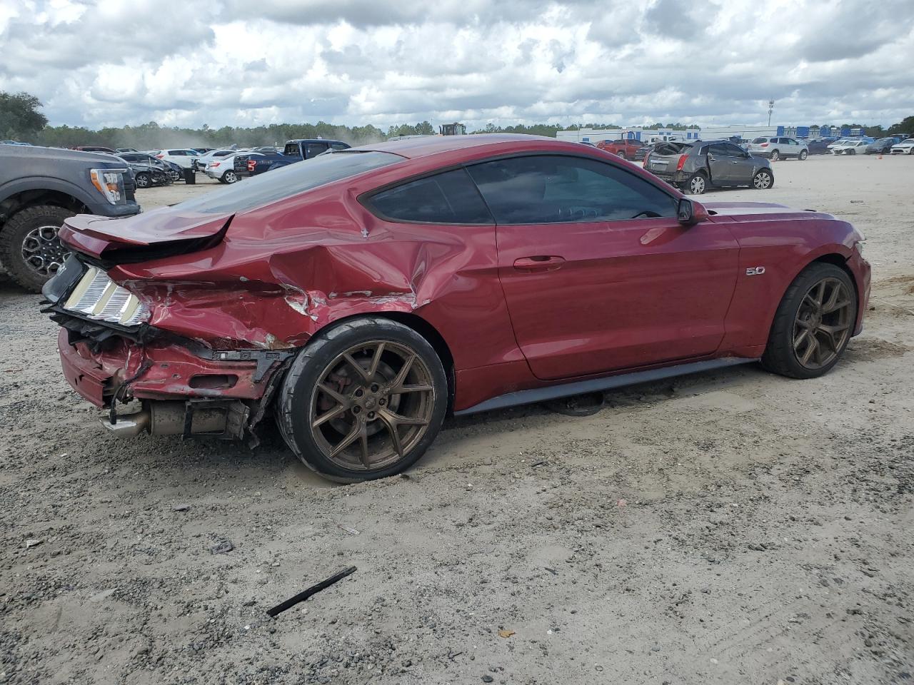 2017 Ford Mustang VIN 1FA6P8CF8H5277276 Copart auction photo, rear end / side damage thumbnail 3
