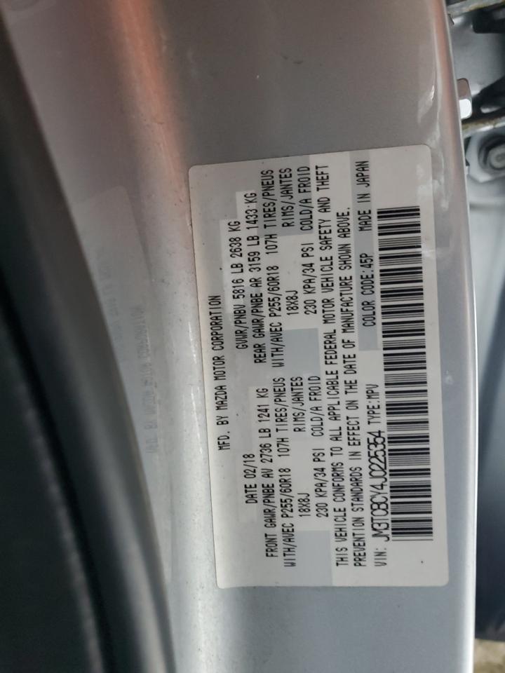2018 Mazda CX-9 VIN JM3TCBCY4J0225354 Copart auction photo, side / minor dent/scratches damage thumbnail 13
