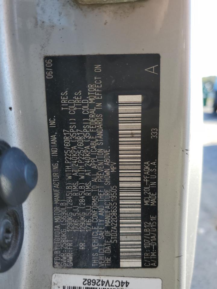 2006 Toyota Sienna VIN 5TDZA22C86S519505 Copart auction photo, front end damage thumbnail 13