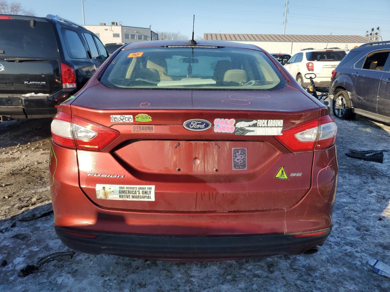 2014 Ford Fusion VIN 3FA6P0H70ER253095 Copart auction photo, all over damage thumbnail 6