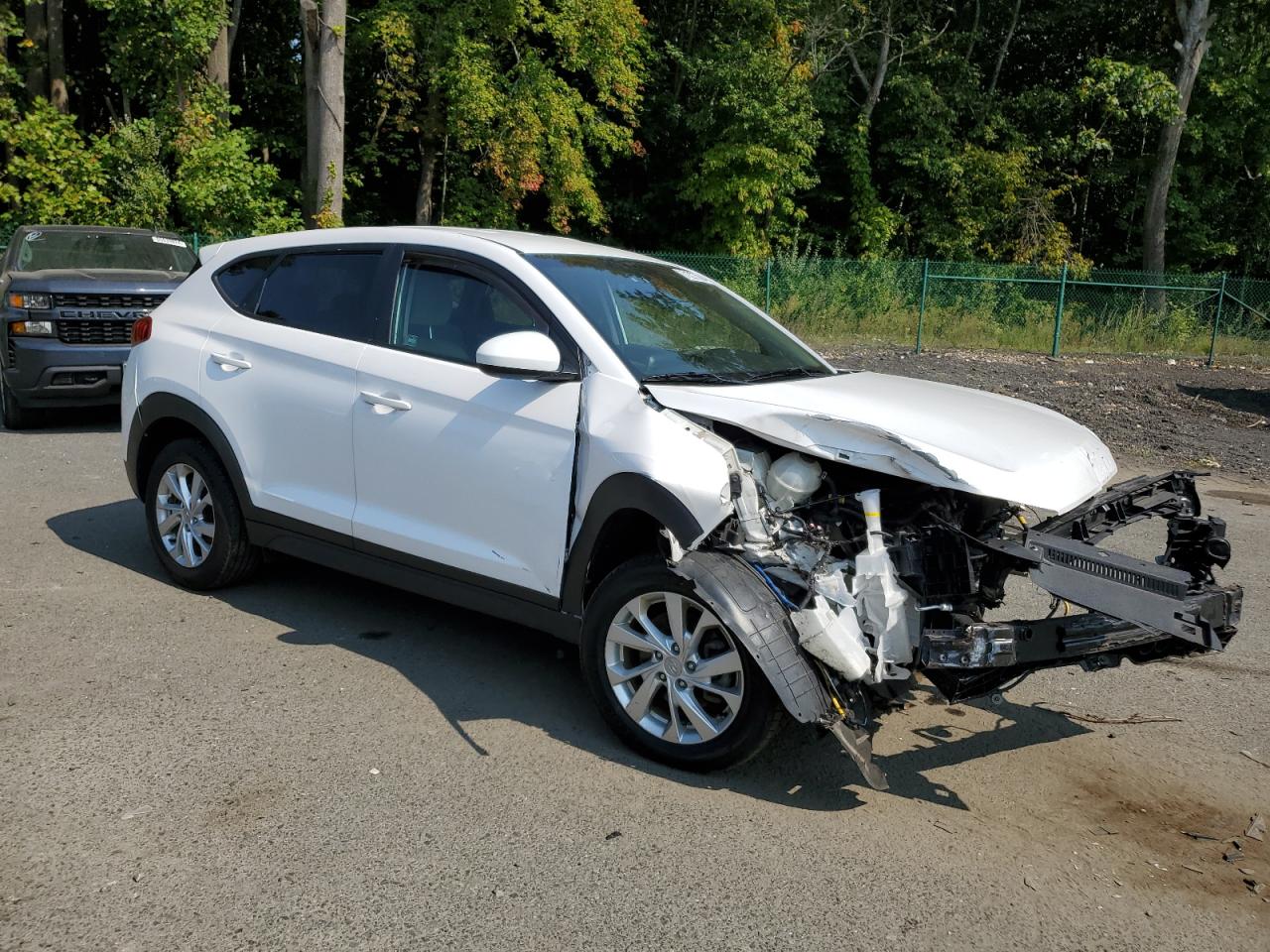 2019 Hyundai Tucson VIN KM8J2CA46KU973358 Copart auction photo, front end / side damage thumbnail 4