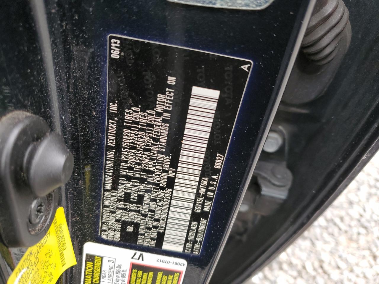 2013 Toyota Venza VIN 4T3BK3BB0DU093896 Copart auction photo, front end damage thumbnail 13
