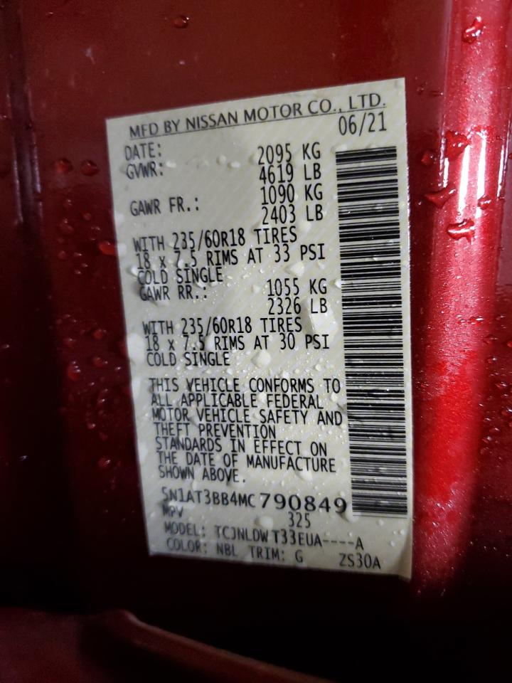 2021 Nissan Rogue VIN 5N1AT3BB4MC790849 Copart auction photo, front end damage thumbnail 14