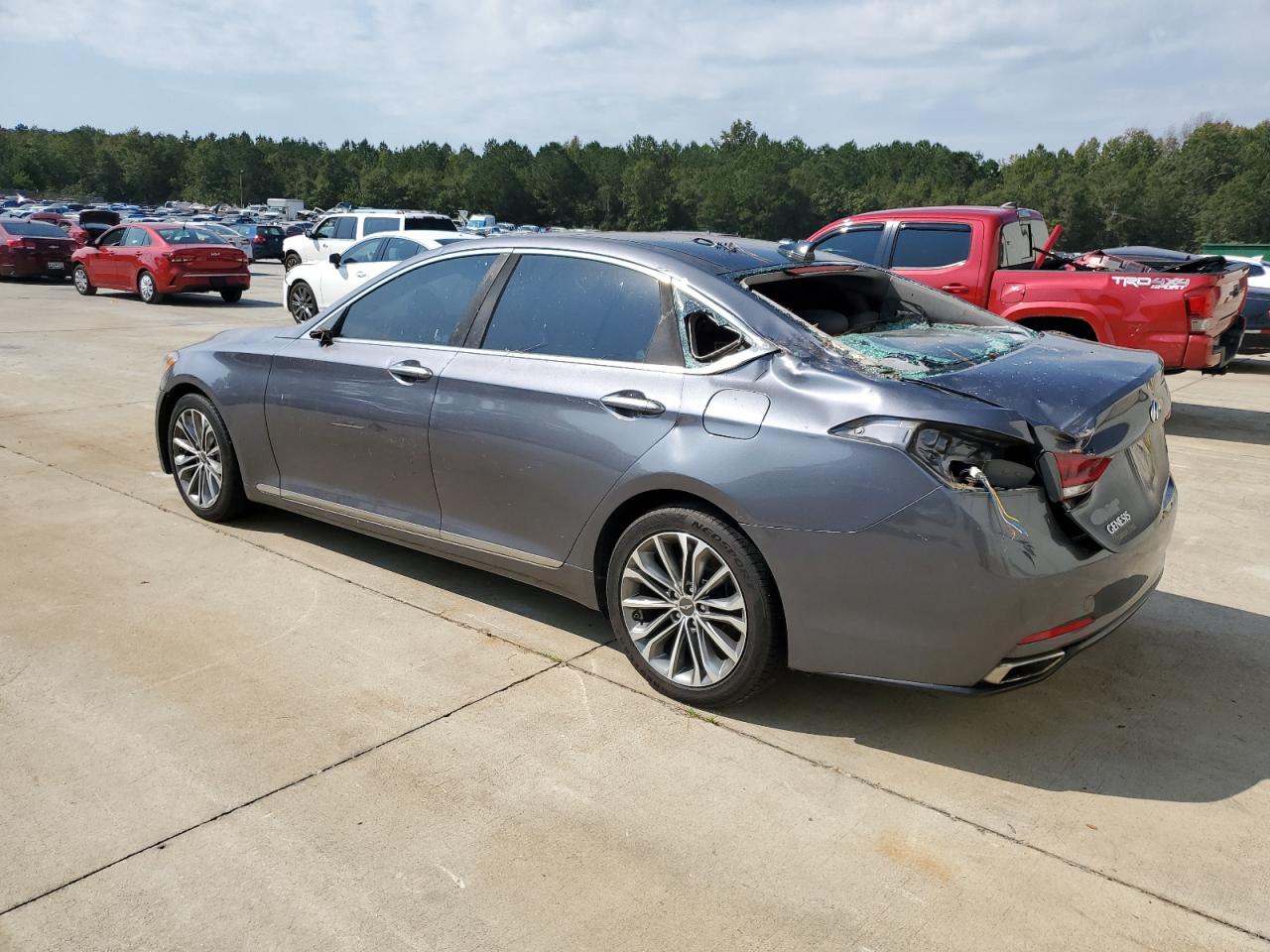 2015 Hyundai Genesis VIN KMHGN4JE2FU068525 Copart auction photo, water/flood / rear end damage thumbnail 2