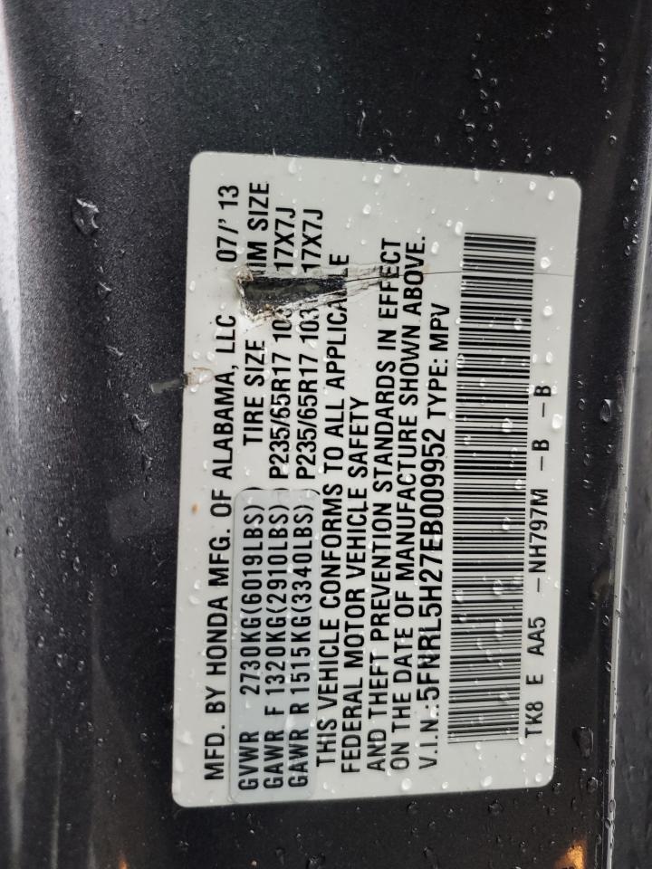 2014 Honda Odyssey VIN 5FNRL5H27EB009952 Copart auction photo, front end damage thumbnail 15