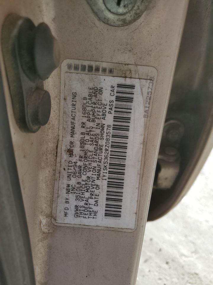 1994 GEO Prizm VIN 1Y1SK5362RZ083578 Copart auction photo, all over / minor dent/scratches damage thumbnail 13