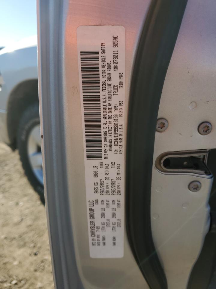 2009 Dodge RAM VIN 1D3HV13P99S818130 Copart auction photo, front end / side damage thumbnail 13