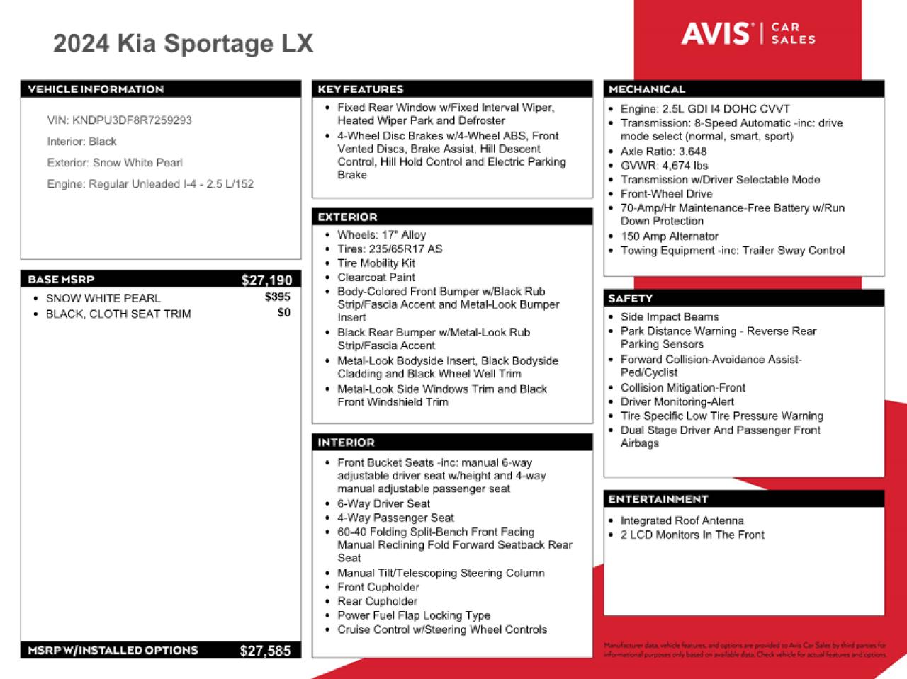 2024 KIA Sportage VIN KNDPU3DF8R7259293 Copart auction photo, front end / mechanical damage thumbnail 13