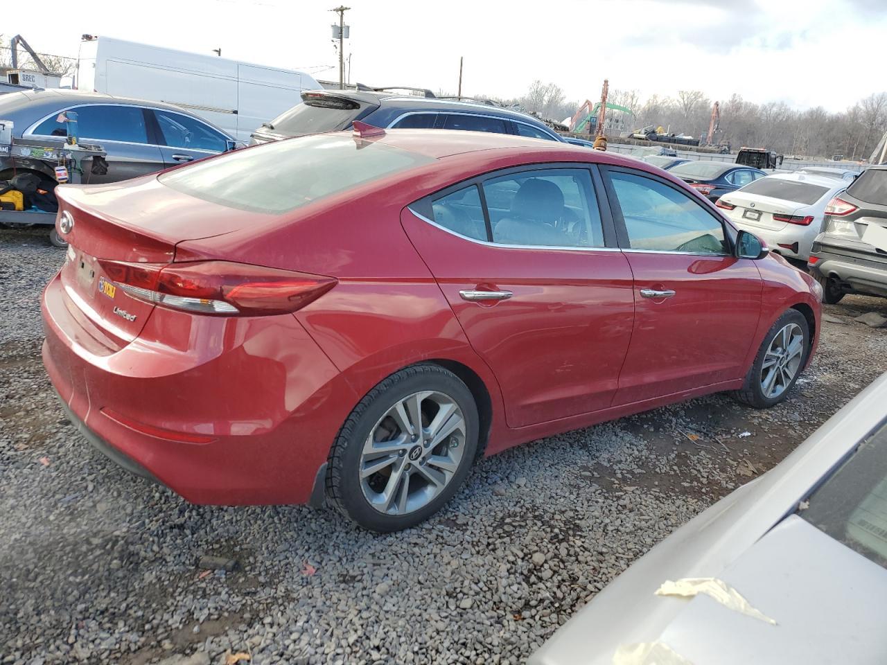 2017 Hyundai Elantra VIN KMHD84LF8HU339512 Copart auction photo, front end / side damage thumbnail 3