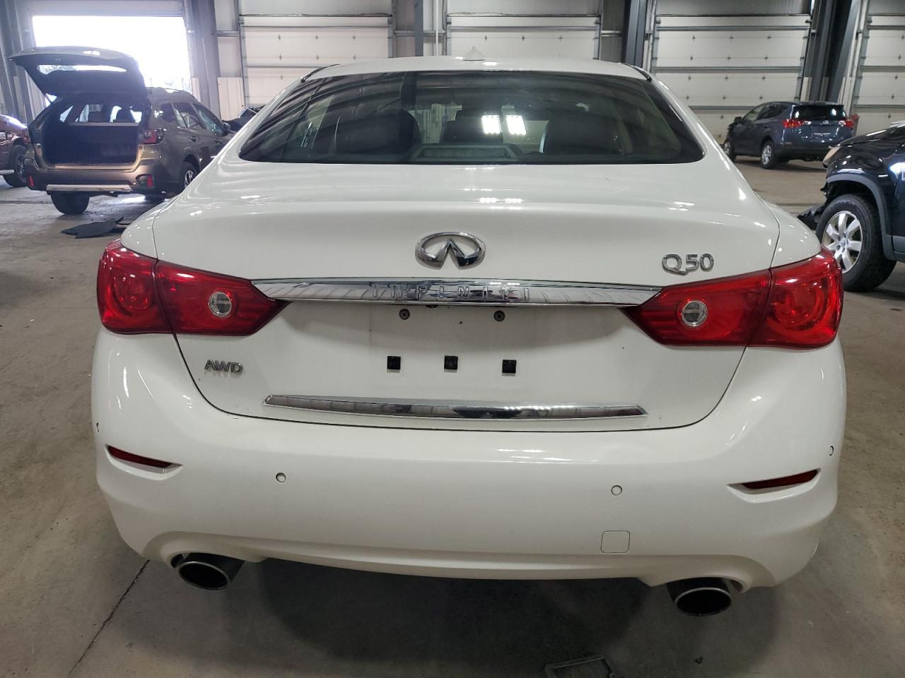2015 Infiniti Q50 VIN JN1AV7AR6FM850246 Copart auction photo, side / front end damage thumbnail 6