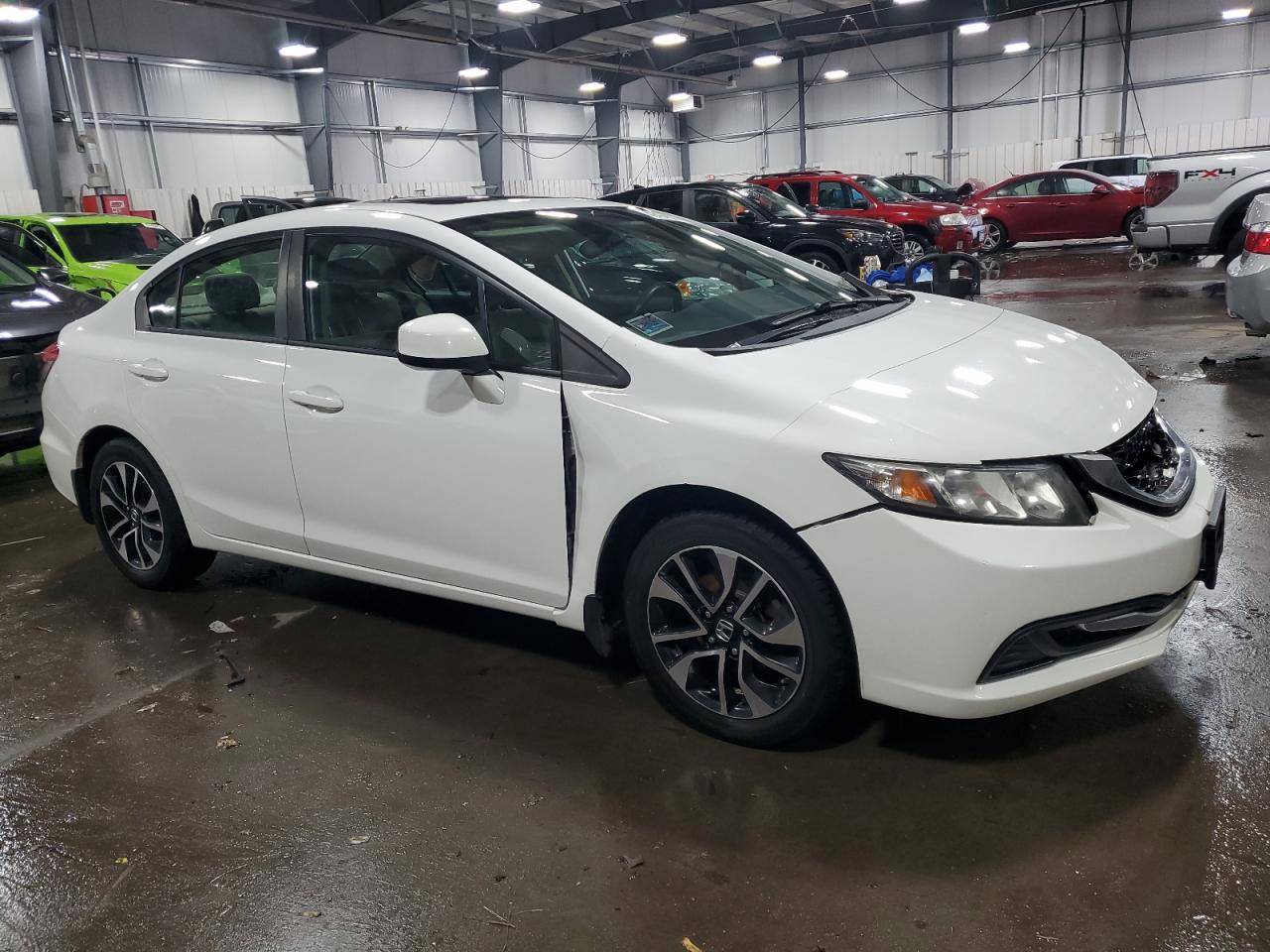 2013 Honda Civic VIN 19XFB2F83DE029616 Copart auction photo, front end / rear end damage thumbnail 4
