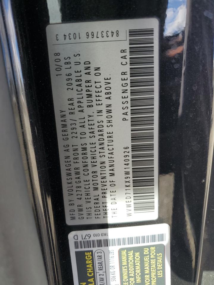 2009 Volkswagen GTI VIN WVWED71KX9W140926 Copart auction photo, minor dent/scratches / mechanical damage thumbnail 12